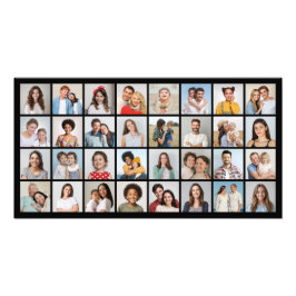 32枚のフォトコラージュ写真の拡大を作成 フォトプリント           