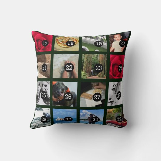 32枚の画像で自分の写真を簡単に作れる クッション (裏面)
