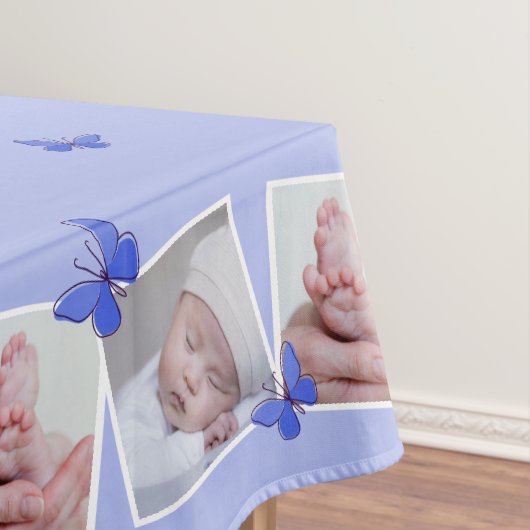 32正方形の画像フォトコラージュ青い蝶 テーブルクロス (インサイチュ)