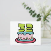 32歳お誕生日ケーキ ポストカード (スタンド正面)