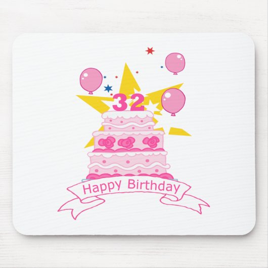 32歳お誕生日ケーキ マウスパッド (正面)