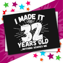 32歳の皮肉なミーム 面白い32歳の誕生日 ポストカード