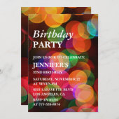 32歳の誕生日の招待レインボー紙吹雪スパークル 招待状 (正面/裏面)