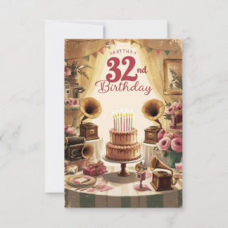 32歳の誕生日カード 招待状