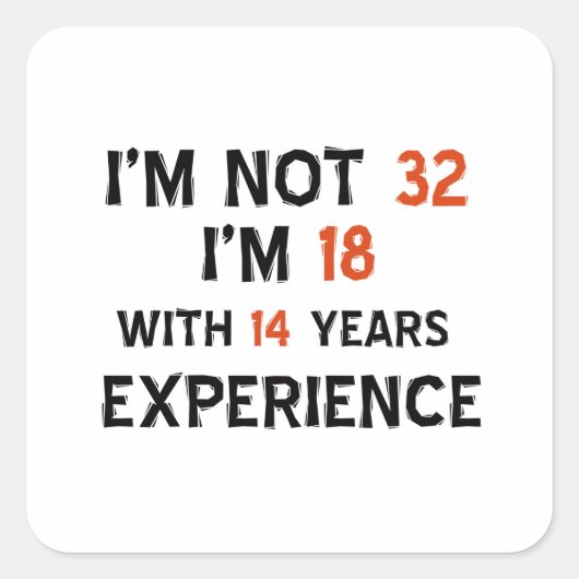 32歳の誕生日デザイン スクエアシール (正面)