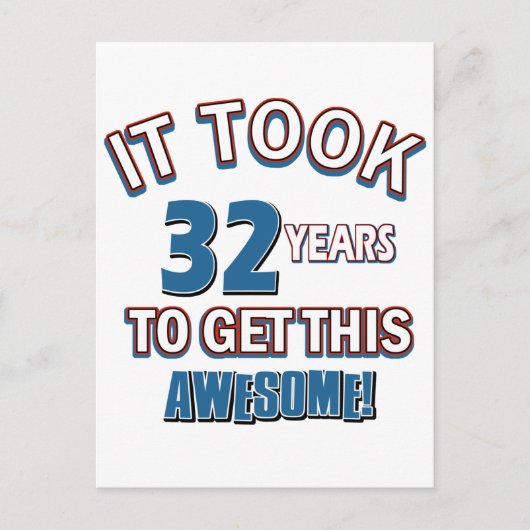 32歳の誕生日デザイン ポストカード (正面)