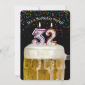 32歳の誕生日ビールパーティー 招待状 (正面)