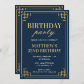 32歳の誕生日招待状誕生日パーティー少年の海軍 招待状 (正面/裏面)