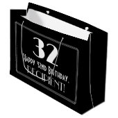 32歳の誕生日:アールデコ調のスタイル「32」、名前 ラージペーパーバッグ (正面アングル)