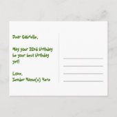 32歳の誕生日：ピンクのストライプとハート、レインボー32 ポストカード (裏面)