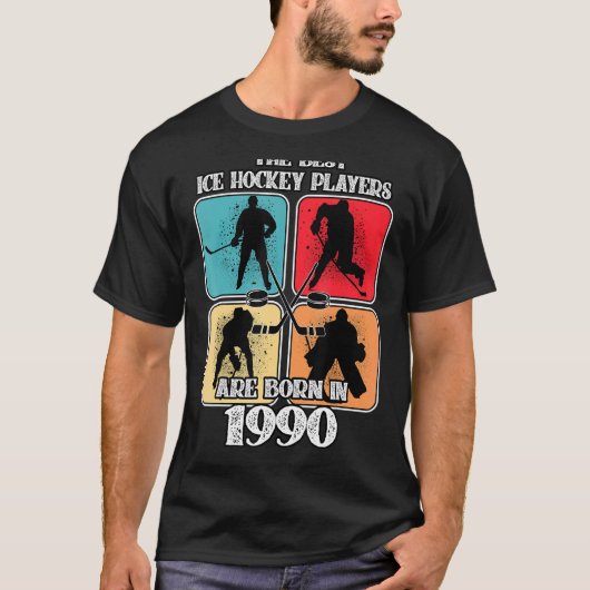 32歳アイスホッケープレーヤー1990 32誕生日V Tシャツ (正面)