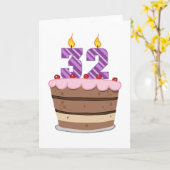 32歳オンお誕生日ケーキ カード (黄色い花)