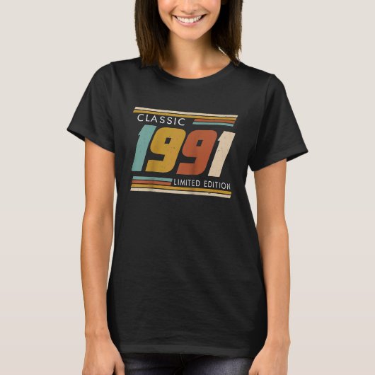 32歳クラシック1991年32誕生日ラグランBa Tシャツ (正面)