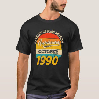 32歳ヴィンテージ1990年10月32日 Tシャツ