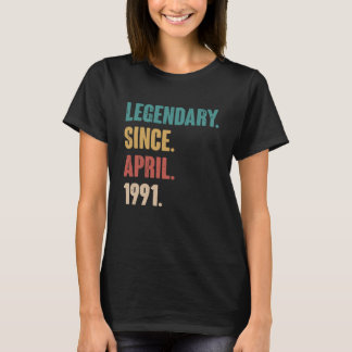32歳ヴィンテージ1991誕生日4月32日10月 Tシャツ