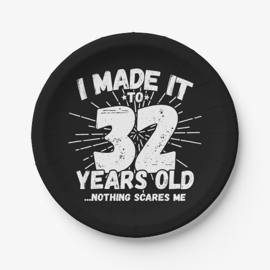 32歳皮肉ミームおもしろい32日誕生日 ペーパープレート (正面)