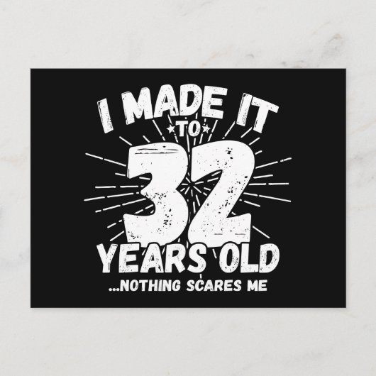32歳皮肉屋のミーム面白い32歳誕生日 ポストカード (正面)