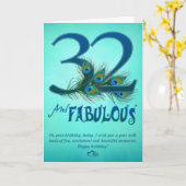 32番目の誕生日テンプレートカード カード (黄色い花)