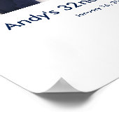 32番目の誕生日フォトカスタムーのサインインパーティーボード32 ポスター (角)