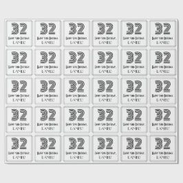 32番目の誕生日:インスパイアアールデコスタイル「32」 +名前 ラッピングペーパー