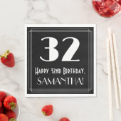 32番目の誕生日~インスパイアアールデコルック"32",名前 スタンダードランチョンナプキン (インサイチュ)