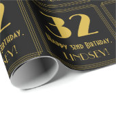 32番目の誕生日~インスパイアアールデコルック"32",名前 ラッピングペーパー (ロールコーナー)