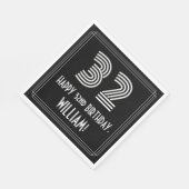 32番目の誕生日:インスパイアアールデコ検索"32" +名前 スタンダードランチョンナプキン (角)