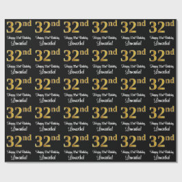 32番目の誕生日:エレガント豪華なフェイク金ゴールドルック# ラッピングペーパー