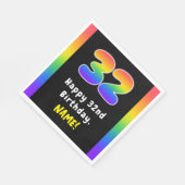 32番目の誕生日:レインボースペクトル# 32、名前をカスタムする スタンダードランチョンナプキン (角)