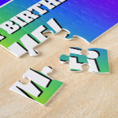 32番目の誕生日— 数々の – 色のレインボーパターン「32」 ジグソーパズル (側面)