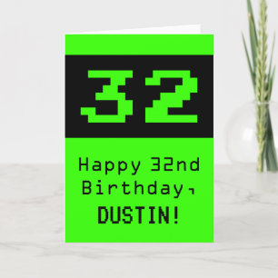 32番目の誕生日: Nerdy/オタク系のスタイル「32」と名前 カード
