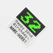 32番目の誕生日- Nerdy / オタク系のスタイル「32」と名前 スタンダードランチョンナプキン (角)