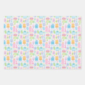 32誕生日パステルピンクケーキプレゼントバルーン ラッピングペーパーシート (正面)