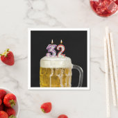 32誕生日ビールオンブラックナプキンス スタンダードカクテルナプキン (インサイチュ)