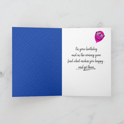 32誕生日猫（風船あり） カード (内部)