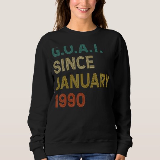 32誕生日32歳ヤギ1990年1月以来 スウェットシャツ (正面)