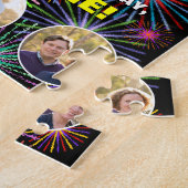 32誕生日:おもしろいレインボー#,名前をカスタムする+写真 ジグソーパズル (側面)