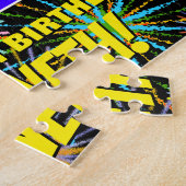 32誕生日:おもしろい、お祝カラフルい花火 ジグソーパズル (側面)