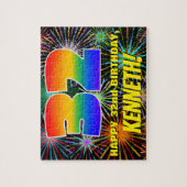 32誕生日:おもしろい、お祝カラフルい花火 ジグソーパズル (縦)