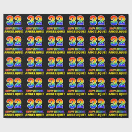 32誕生日:はっきりした,おもしろい,シンプル虹， 32 ラッピングペーパー