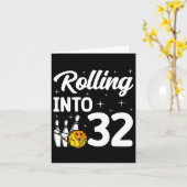 32転がボーリング32誕生日 カード (黄色い花)