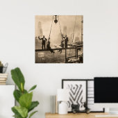 32階での鉄骨工の昼食 ポスター (ホームオフィス)