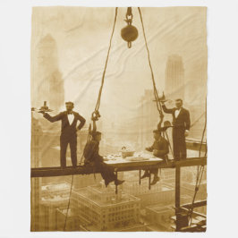 32階のアイアンワーカーランチ フリースブランケット