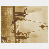 32階のアイアンワーカーランチ フリースブランケット (正面(横))