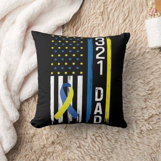 321パパダウン症候群支援認識度 クッション (ブランケット)