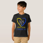 321ワールドダウン症候群デイ3つの矢印メンズ女性 Tシャツ (正面フル)