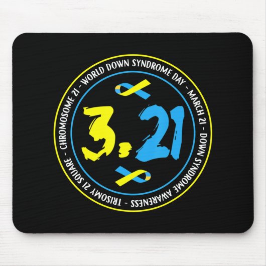 321ワールドダウン症候群認識度男性へ女性ki マウスパッド (正面)