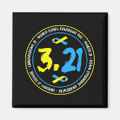 321ワールドダウン症候群認識度男性へ女性ki マグネット (正面)