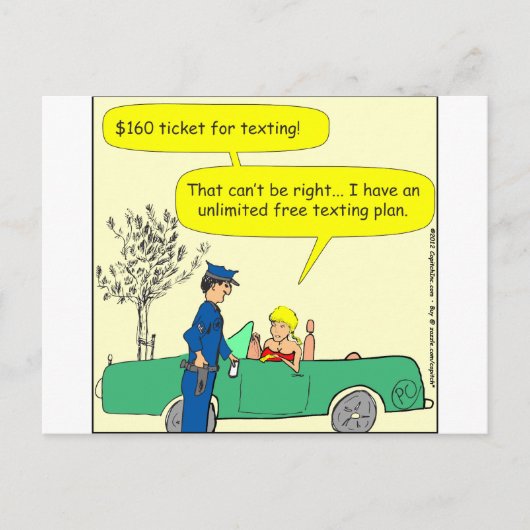 323 無料のテキストチケット カラー漫画 ポストカード (正面)