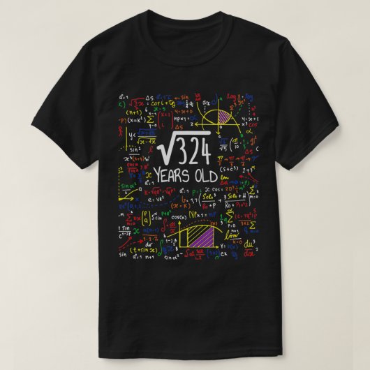 324 18歳の誕生日の18番目の平方根 Tシャツ (デザイン正面)